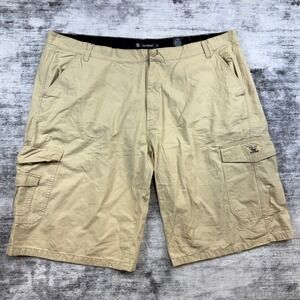 Akademiks Mens Size 50 Ripstop Cargo Shorts Khaki Tan Relaxed Fit